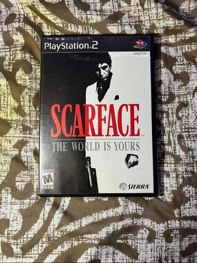 Serra Scarface: The World Is Yours PS2 Game - Black White Red